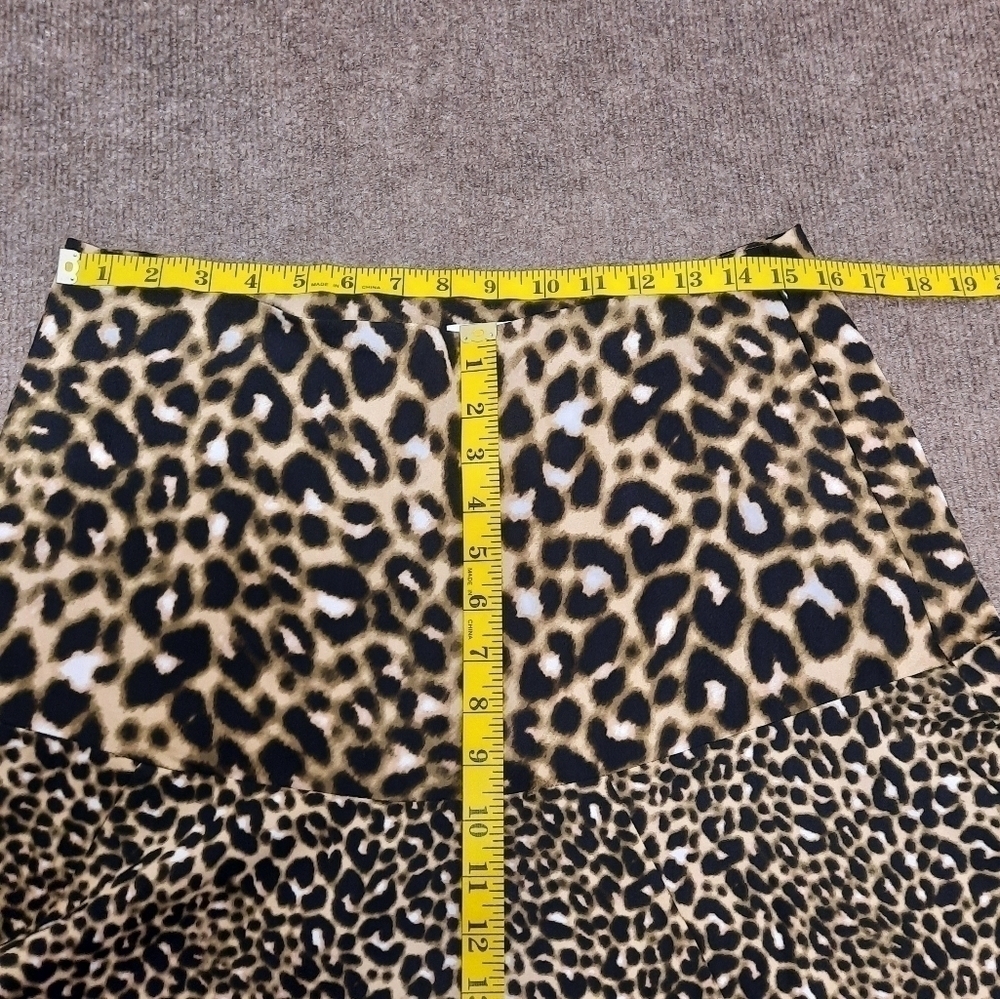 Calvin Klein Leopard Animal Print Lined Asymmetrical Midi Skirt Size 10 New Tags - Picture 9 of 10
